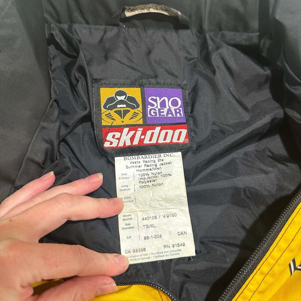 Vintage Ski-Doo Bombardier Summer Racing Jacket Adult TG/XL Checker SnoGear - Picture 3 of 13